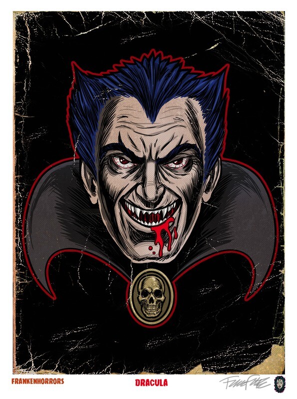 FrankenHorrors Dracula 8.5x11 signed print by Frank Forte