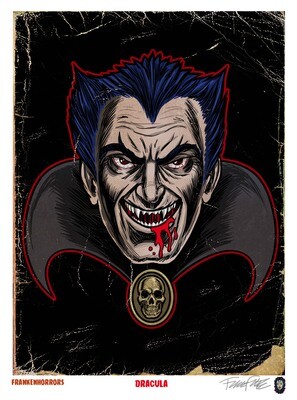 FrankenHorrors Dracula 8.5x11 signed print by Frank Forte