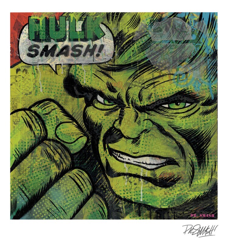 HULK SMASH! 12x13 Signed Fine Art Print by Dr. Smash