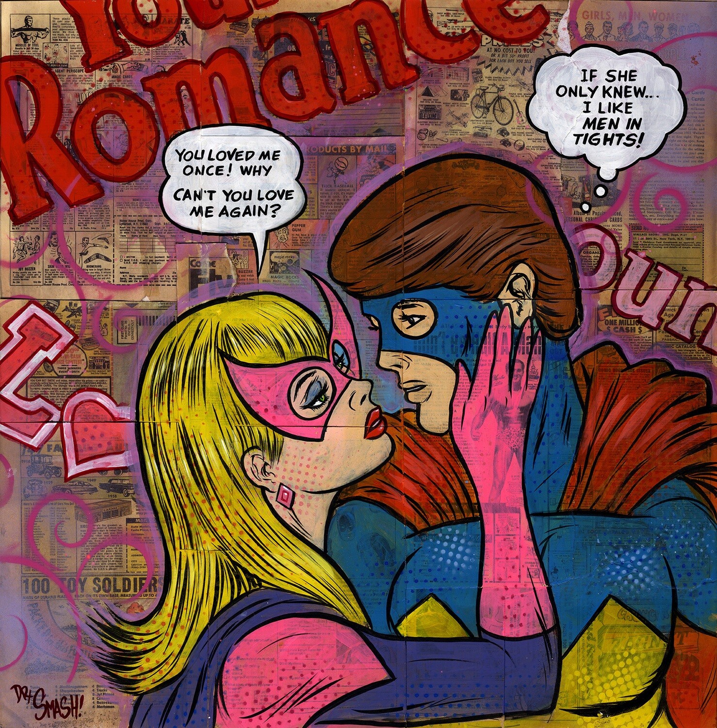 &quot;YOU LOVED ME ONCE...&quot; 13x13 Signed Fine Art print by Dr. Smash! Neo-Pop-Art