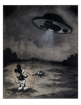 Minnie&#39;s Abduction 8.5x11 Pop Surrealism Dark Art Print by Frank Forte