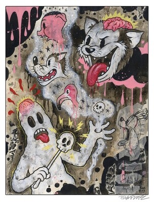 Bizarre Follies 8.5x11 Pop Surrealism Dark Art Print by Frank Forte