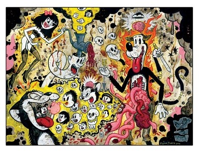 Cartoon Colitis 8.5x11 Pop Surrealism Dark Art Print by Frank Forte