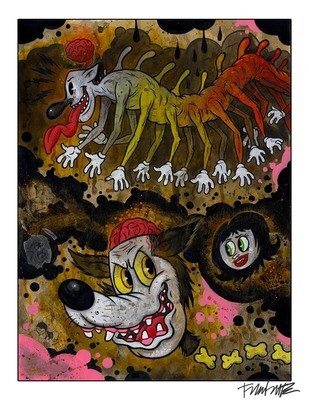 Centepede Terrors 8.5x11 Pop Surrealism Dark Art Print by Frank Forte