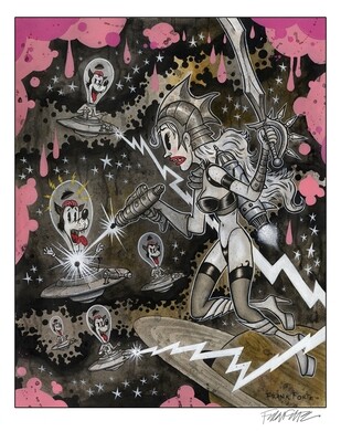 Molly&#39;s Invaders 8.5x11 Pop Surrealism Dark Art Print by Frank Forte