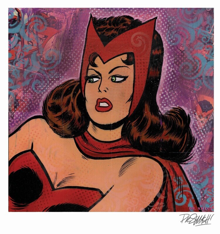 Scarlet Witch 12x13 Signed Fine Art print by Dr. Smash