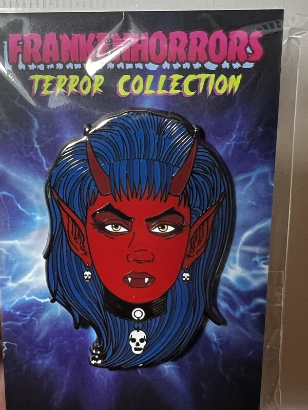 Frankenhorrors Succubus Demon 2&quot; Hard Enamel Pin, Vintage Horror Movie Character