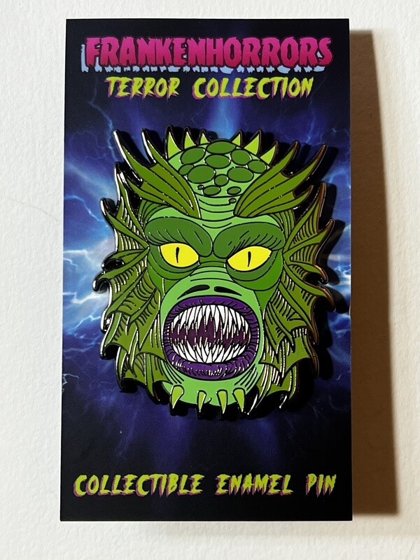 Frankenhorrors Swamp Beast 2&quot; Hard Enamel Pin, Vintage Horror Movie Character