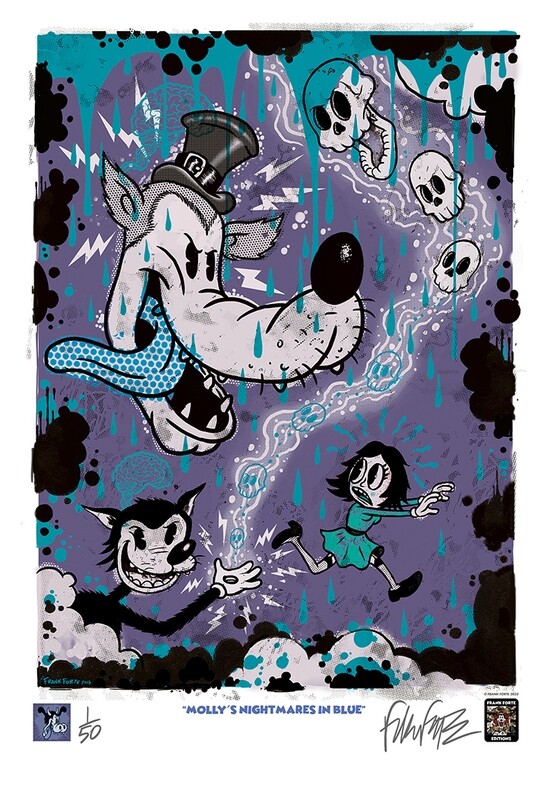 MOLLY&#39;S NIGHTMARES in Blue SDCC (Comic-Con) Limited Exclusive 13x 19 print signed by artist Frank Forte