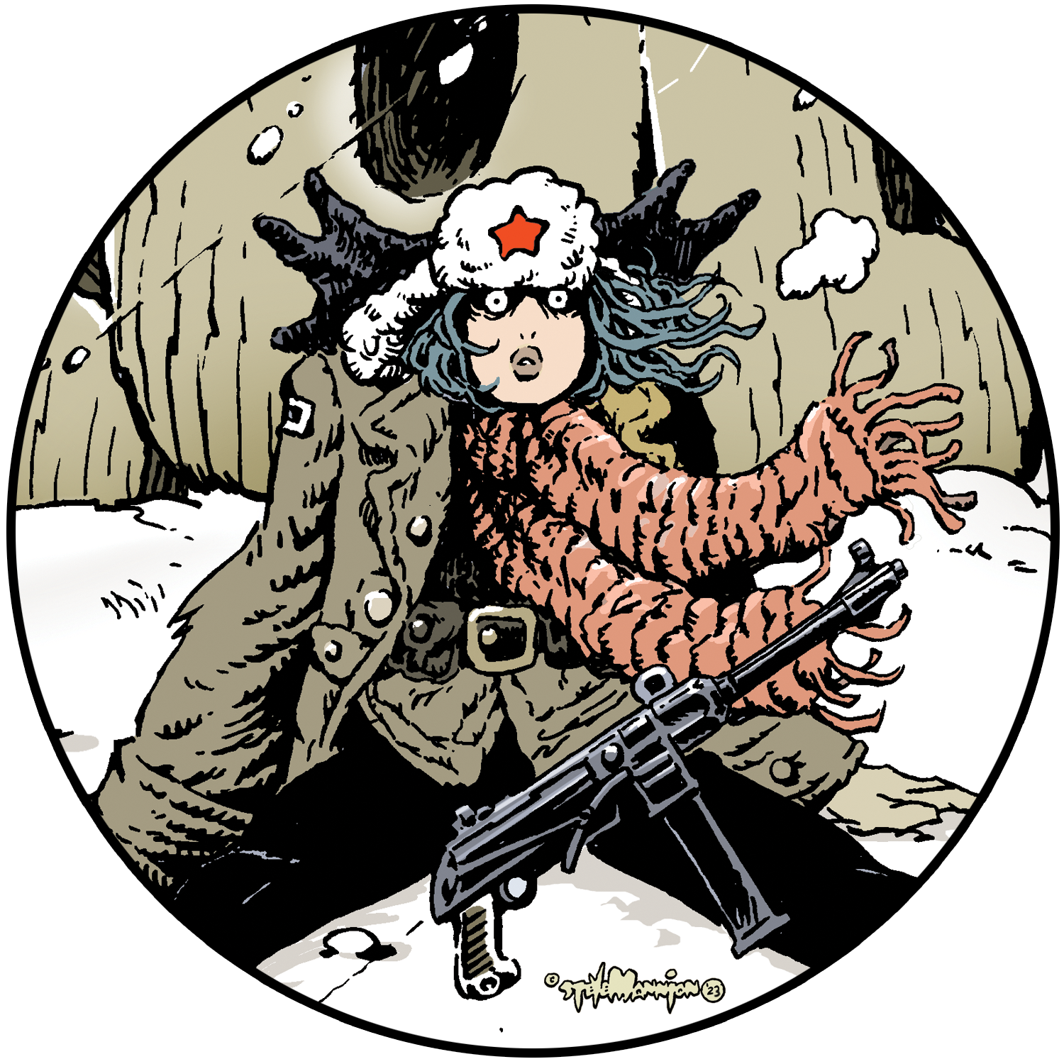 Fearless Dawn “Cold” #1B Die Cut Vinyl Sticker By Steve Mannion
