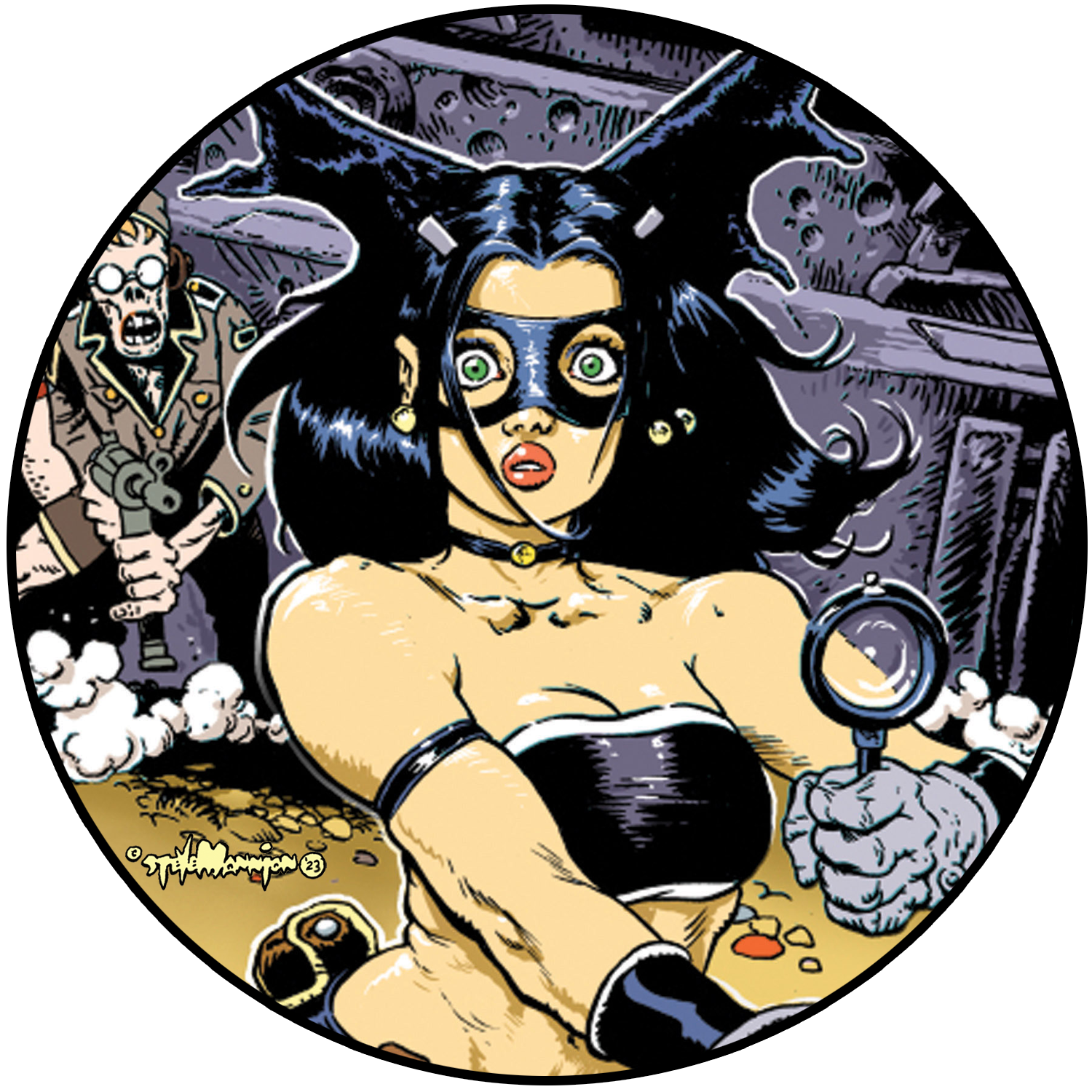 Fearless Dawn “The Bomb” #1B Die Cut Vinyl Sticker By Steve Mannion
