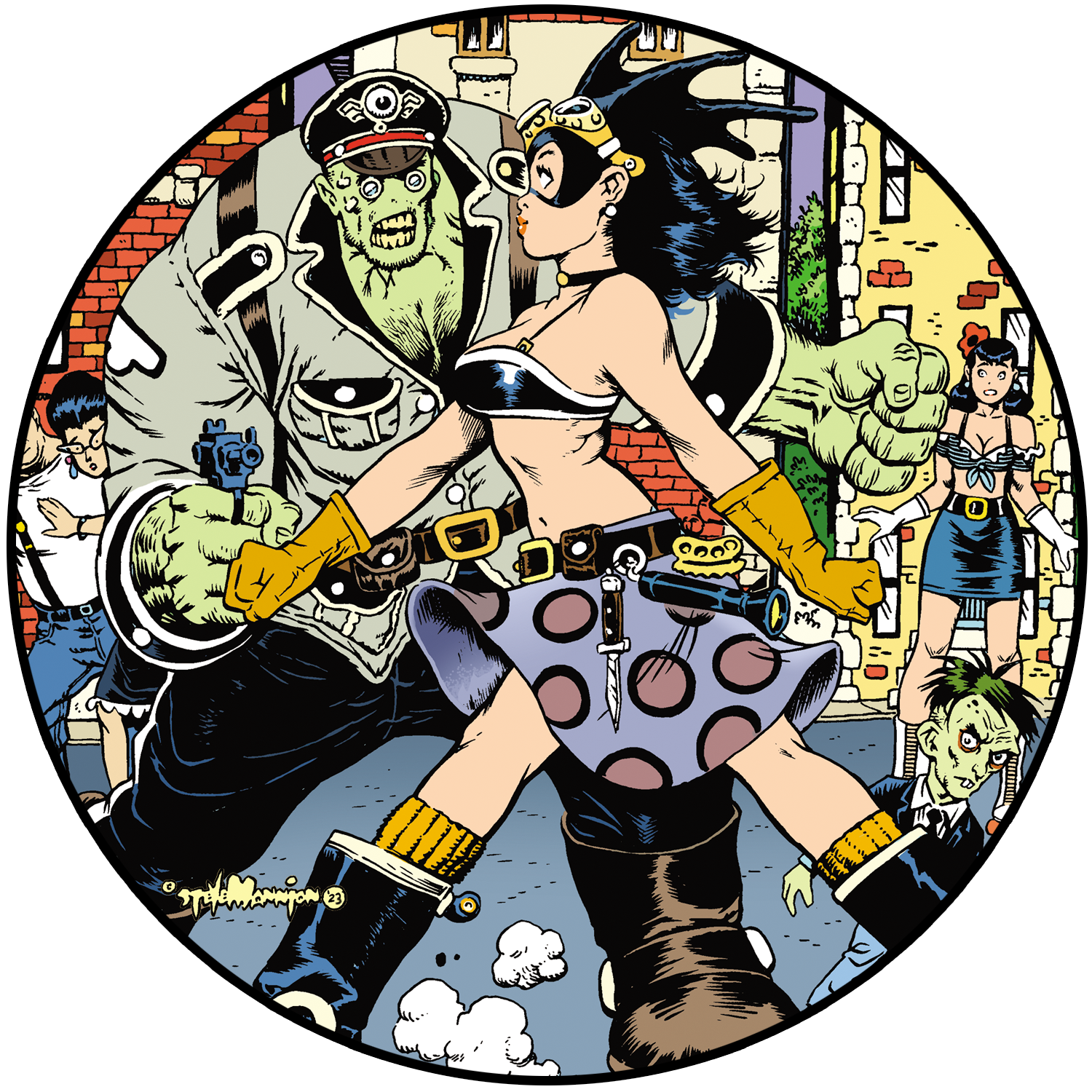 Fearless Dawn “The Bomb” #2A Die Cut Vinyl Sticker By Steve Mannion