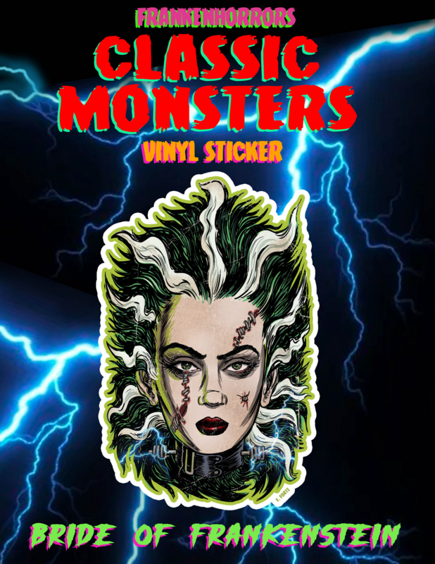 Bride Of Frankenstein Cut Vinyl Sticker