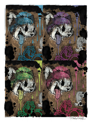The Warhol Cat 12x16 Pop Surrealism Dark Art Print by Frank Forte