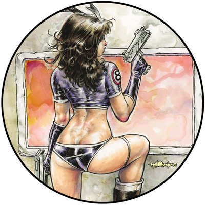 Fearless Dawn “The Bomb” #3A Die Cut Vinyl Sticker By Steve Mannion Fearless Dawn “The Bomb” #3A Die Cut Vinyl Sticker By Steve Mannion