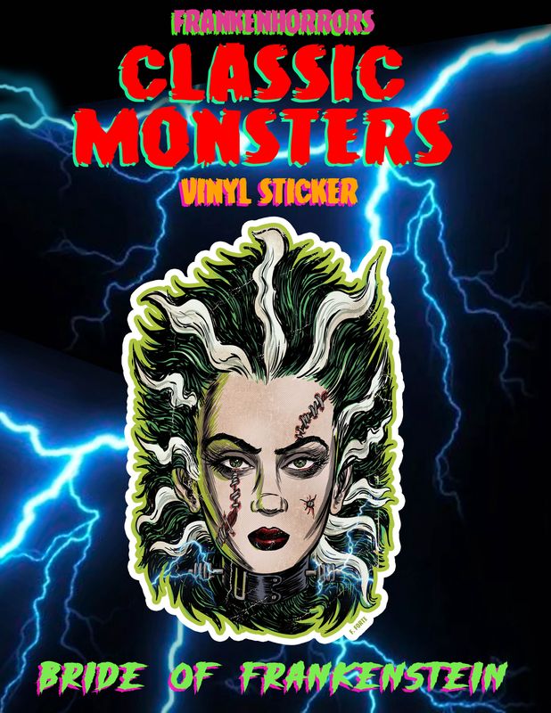 Bride Of Frankenstein Cut Vinyl Sticker