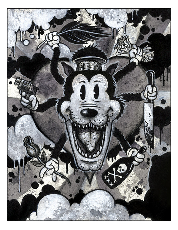 Wolf’s Poison 8.5x11  Pop Surrealism Dark Art Print by Frank Forte