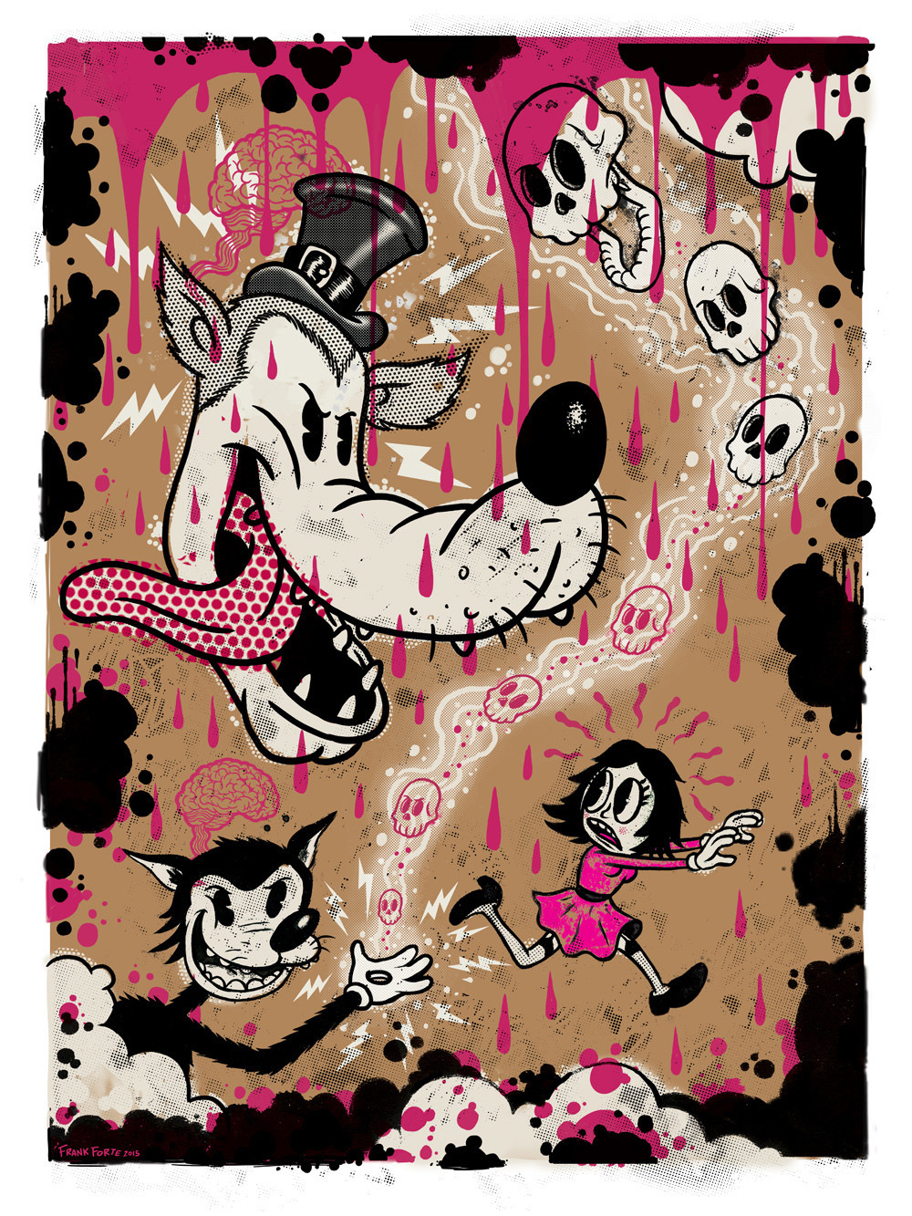 Molly&#39;s Nightmares 12&quot; x 18&quot; four-color silk screen print