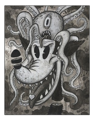 Encephaloctopoid 8.5x11 Pop Surrealism Dark Art Print by Frank Forte