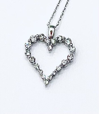 1/2 Carat Diamond Heart Pendant with Chain 1/2 Carat Diamond Heart Pendant with Chain