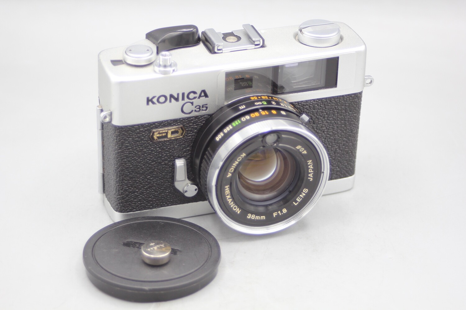 Konica C35 FD 35mm Rangefinder Camera Clad Seals Battery Tested