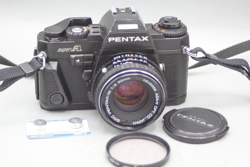 Pentax Super A 35mm Film Camera w 1:2/50 Lens Clad Seals Tested