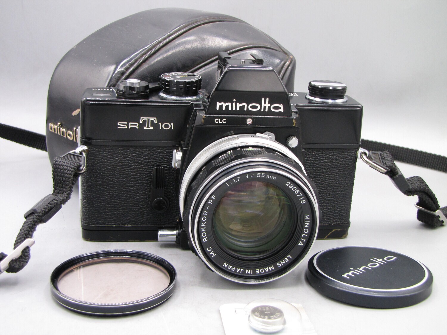 Minolta SRT101 35mm SLR Camera w 1:1.7/55 Clad Seals Battery Tested