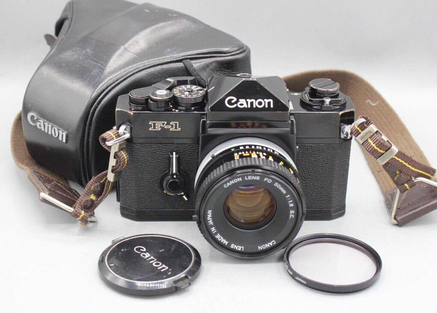 Canon F-1 35mm SLR Camera w 1.8/50 Lens Clad Tested Seals