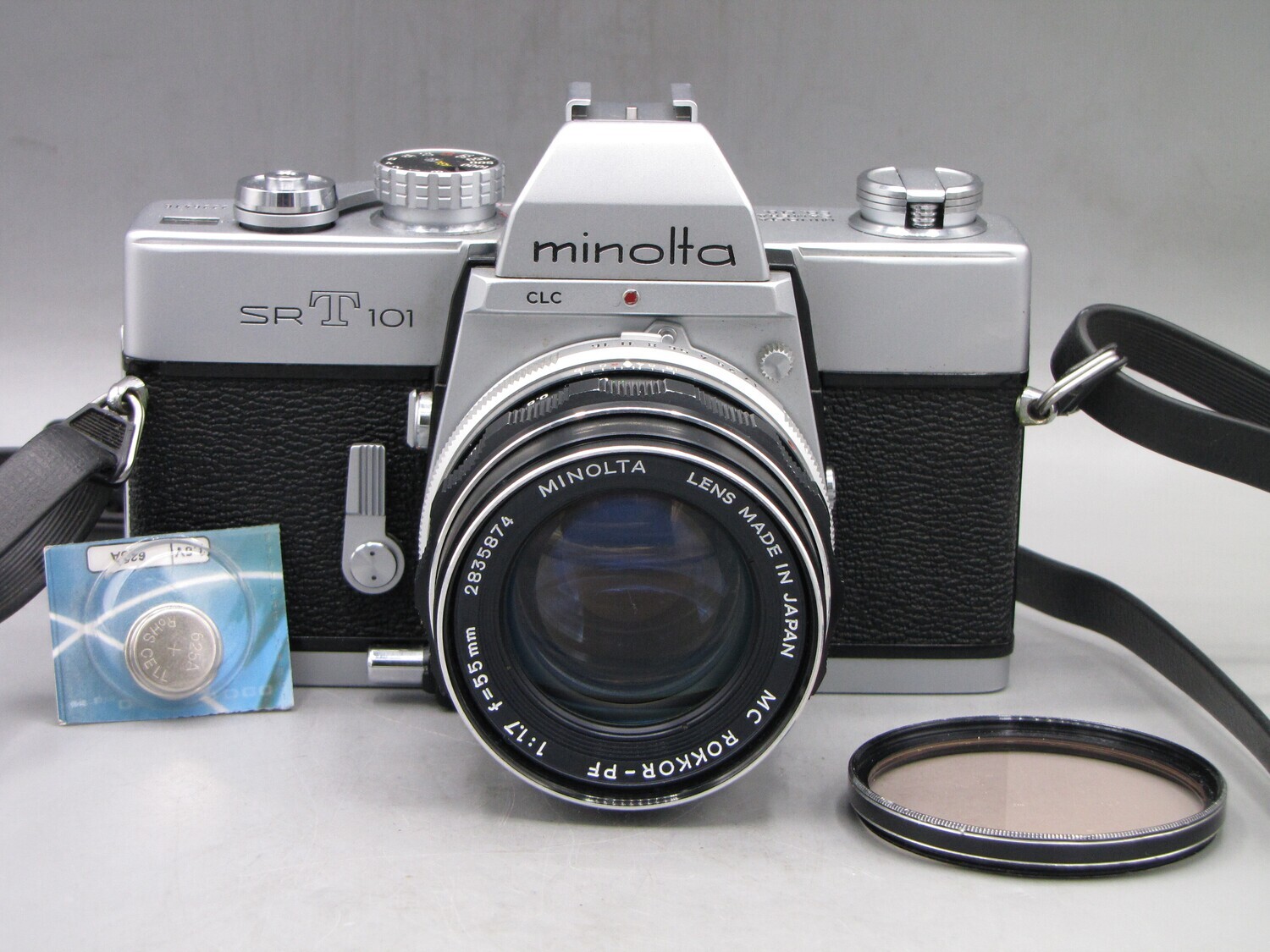 Minolta SRT101 35mm SLR Camera w 1.7/55 Clad Seals Batter Tested