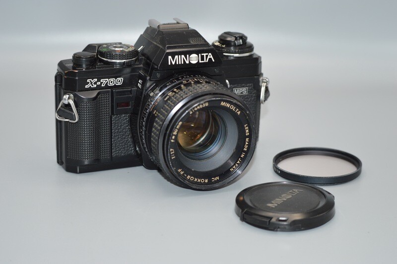 Minolta X-700 SLR with 1:1.7 50mm Rokkor Lens