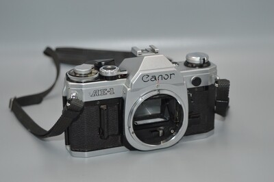 Canon AE1 SLR 35mm Vintage film Camera Body Silver Fully serviced
