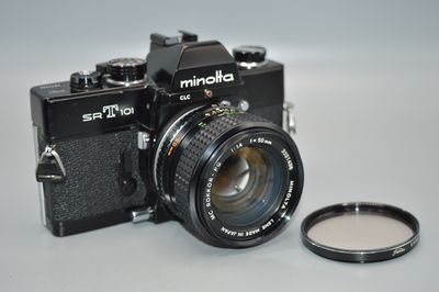 Minolta SRT 101 SLR 35mm Film Camera wit 1.4 50mm Lens black