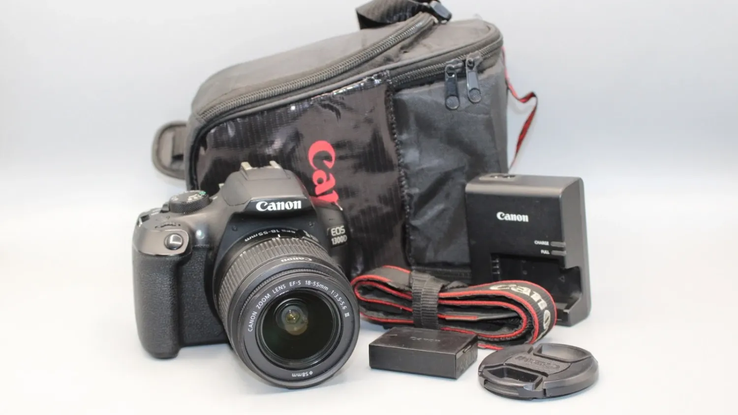 CANON EOS 1300D 18MP DIGITAL SLR CAMERA WITH 18-55mm LENS - Fully Serviced