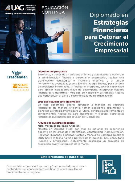 Diplomado en Estrategias Financieras para Detonar el Crecimiento Empresarial