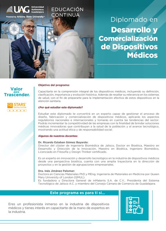 Diplomado en Desarrollo y Comercialización de Dispositivos Médicos