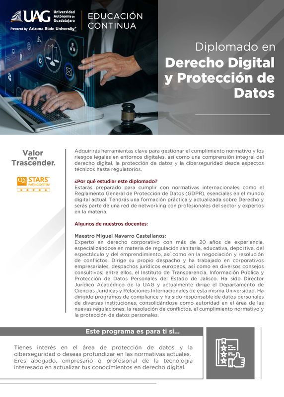 Diplomado en Derecho Digital y Protección de Datos