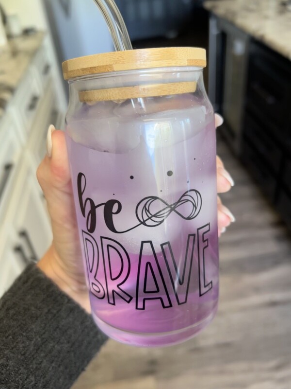 Be Brave Infinity Logo Glass Cup