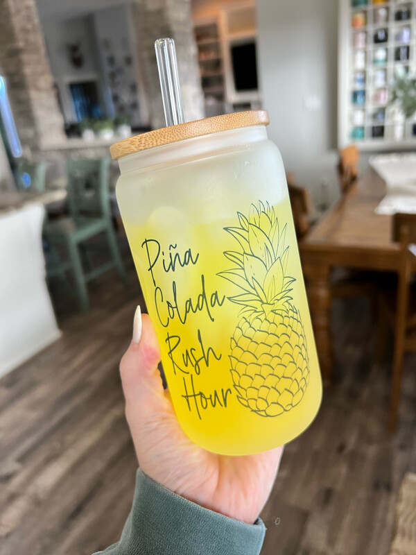 Piña Colada Rush Hour Glass Cup