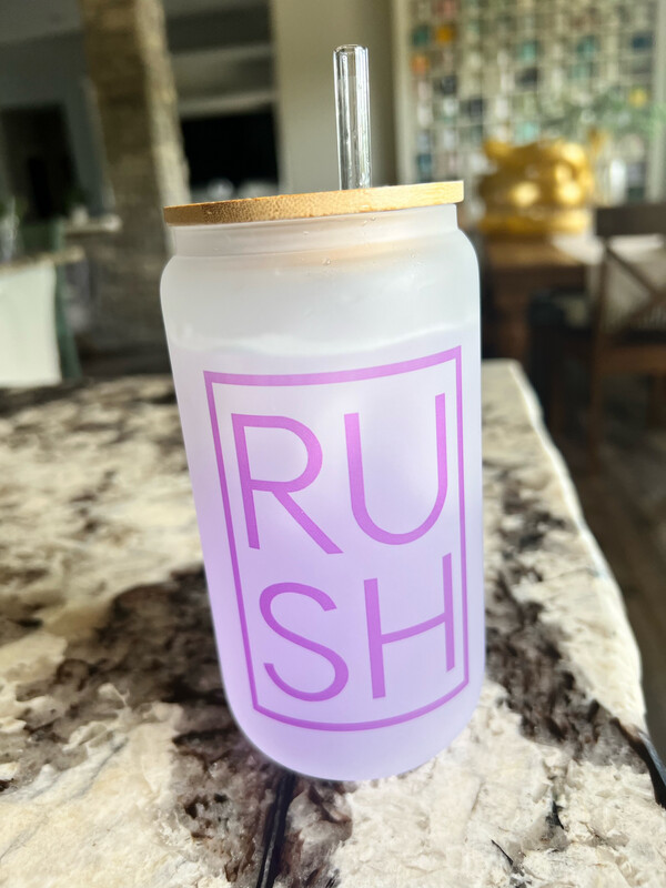 Purple RUSH Glass Cup