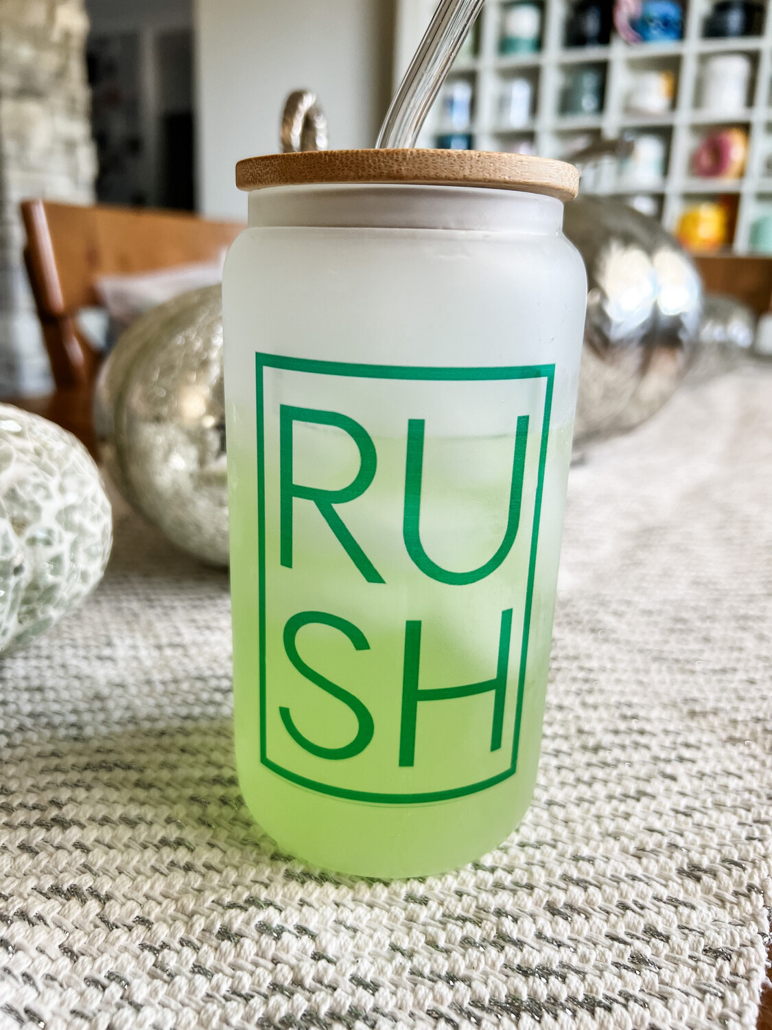 Green RUSH Glass Cup