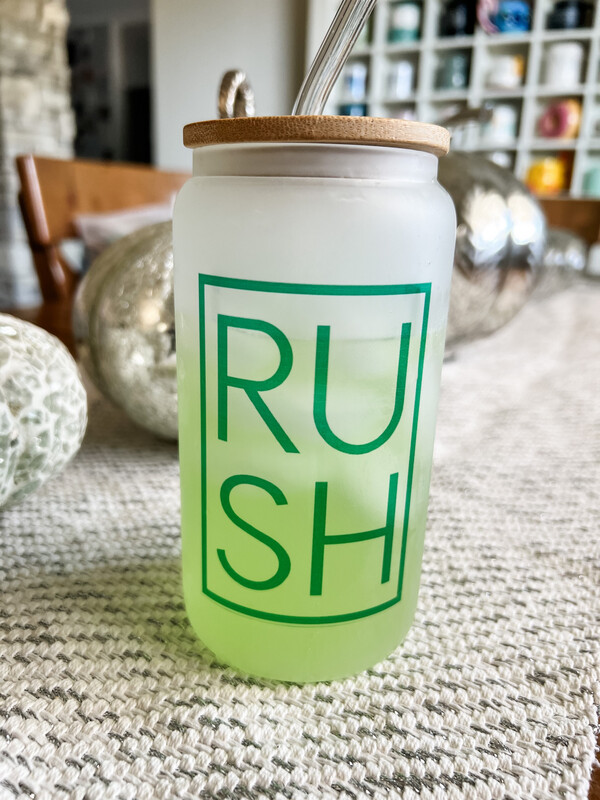 Green RUSH Glass Cup
