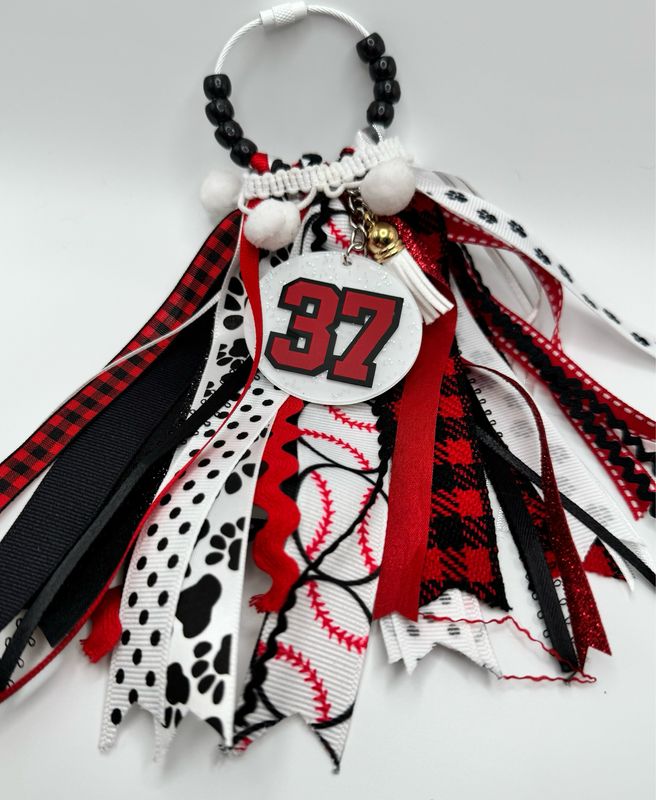 Bag Tag (To hang on your ball Mom bag!) FOOTBALL Ribbon Instead Of Baseball