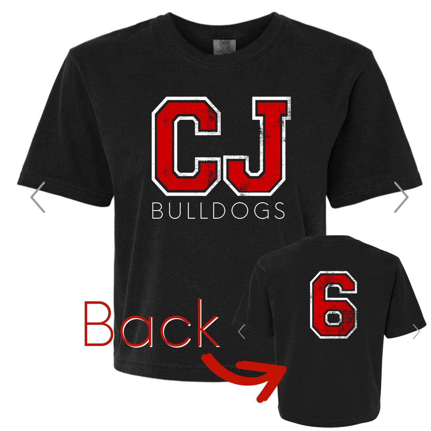 CJ Bulldogs Black T-Shirt (number optional)