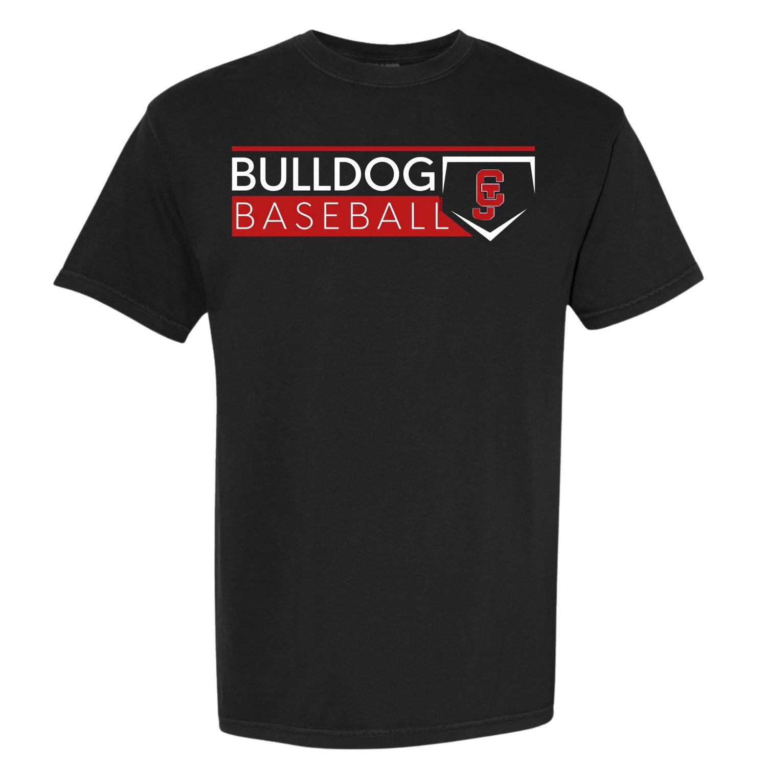 Bulldog Baseball Black T-Shirt