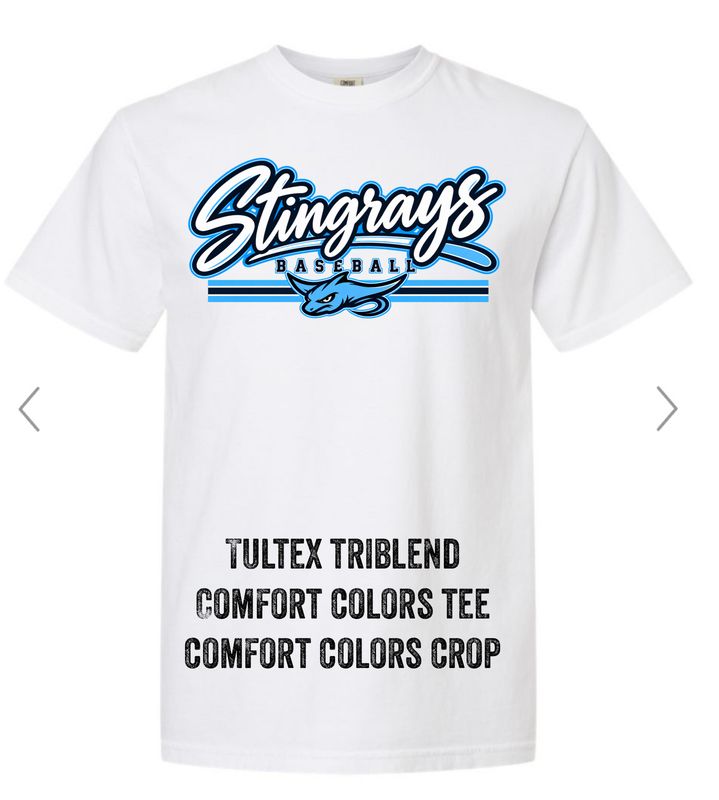 Stingrays Baseball White T-Shirt