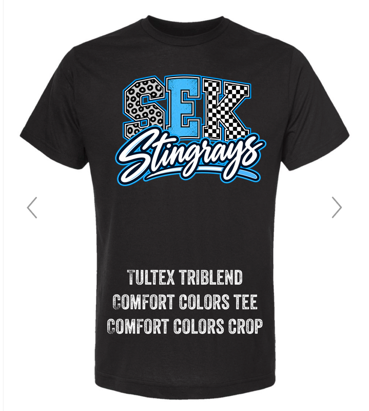 Girly Stingrays Black T-Shirt
