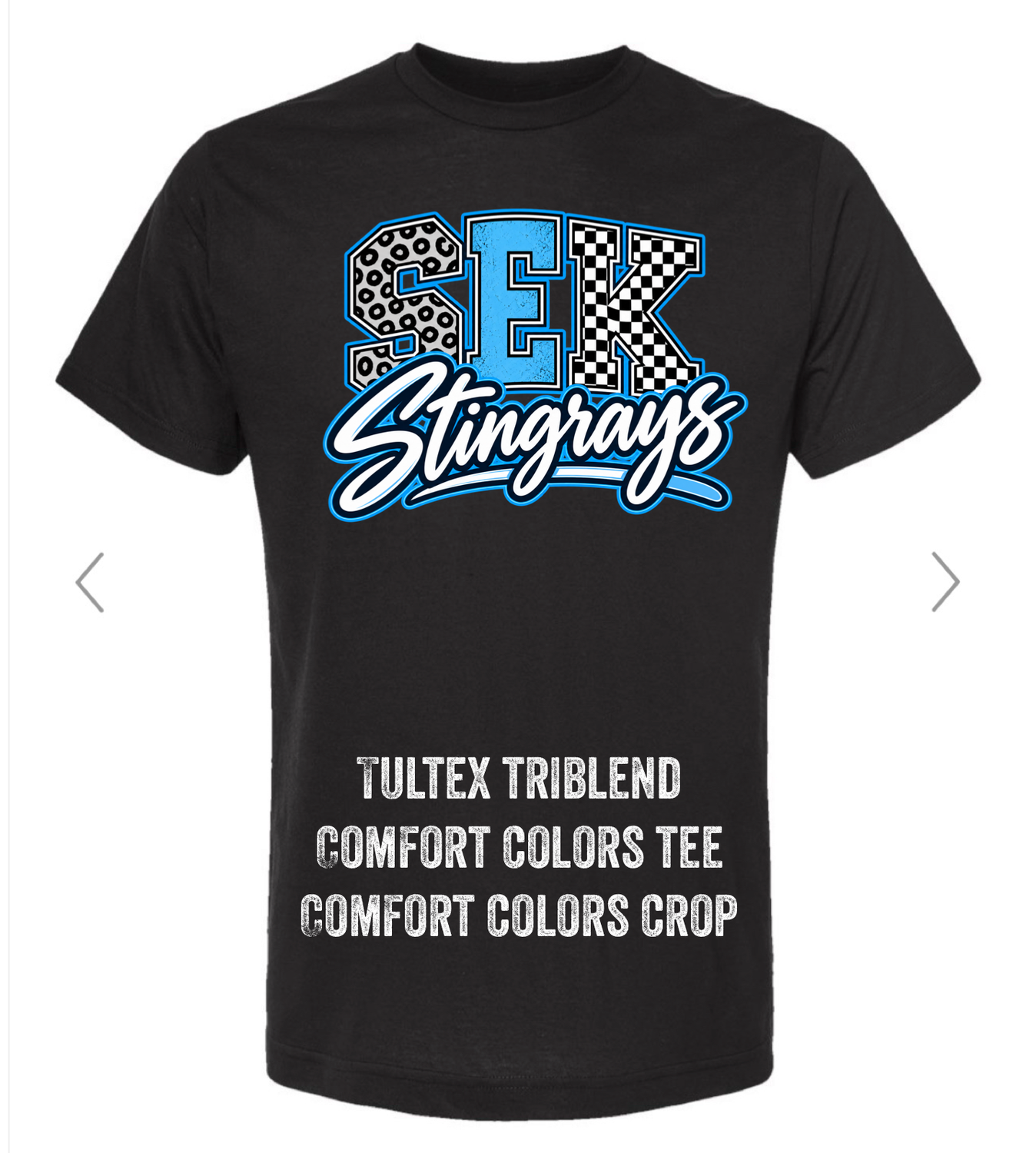 Girly Stingrays Black T-Shirt