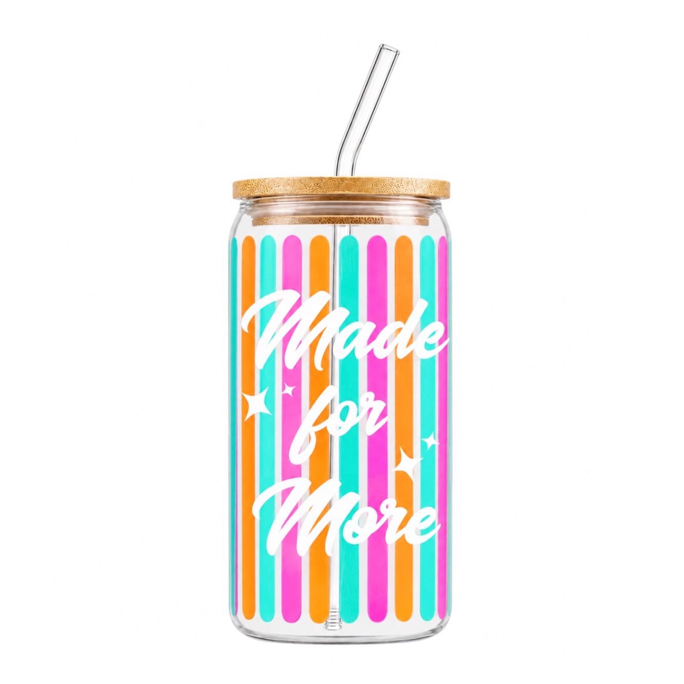 Made For More Striped Glass Cup