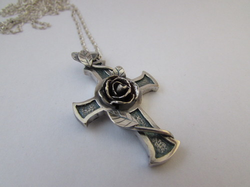 Rose Cross Pendant