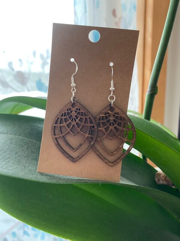 Wooden Mandala Earrings